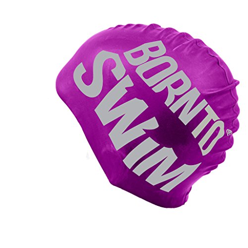 Bore NTO Swim Violet Adolescents et Adultes de Natation en Bonnet de Natation en Silicone avec Motifs de Requin, Violet foncé/Argent Taille Unique Cover