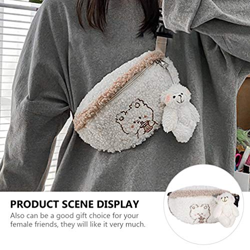 Pochete para meninas SOIMISS com pingente de urso para adultos e crianças, bolsa de pelúcia fofa par