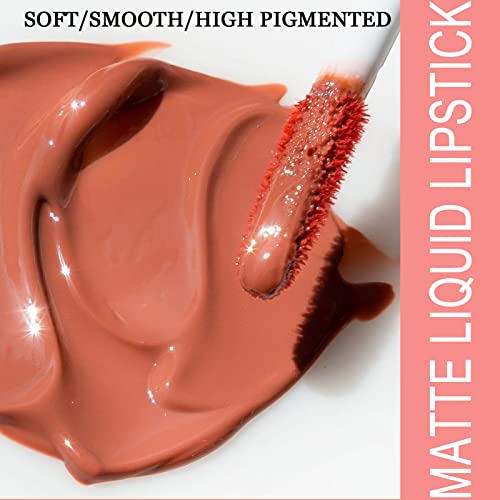 Miescher 4 Colors Matte Pink Lipstick Set For Women, Long Lasting & Waterproof Lip Gloss, High Pigmented Velvety Matte Lip Stick Lip Stain, Smudge Proof Non-Stick Cup Lip Gloss Makeup Set(Set B) #TOP5