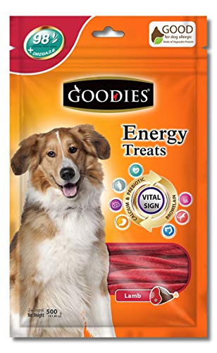 Image of Goodies Dog Energy Treats, Made of Vegetable Protein, 98% Digestible, Healthy Snack & Training Treat, Best for Dog with Meat Allergy - Lamb (500g) (Pack of 5)