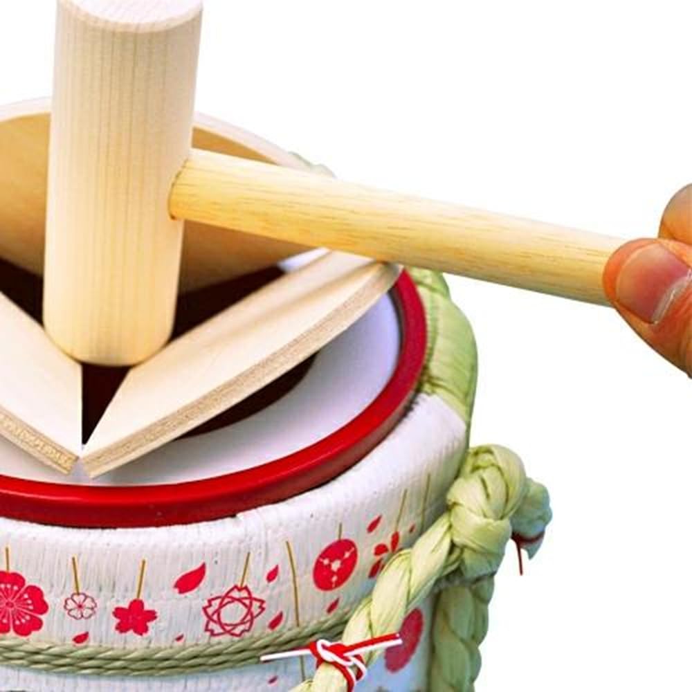 Mini Komodaru Sake-Barrel Set "Lucky White Rabbit"
