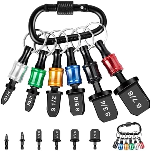 Aoebwpwi 12PCS Swage Tool HVAC Repairing Set with Bit Holder, Air Conditioner Copper Tube Expander Swaging Tool Drill Bit Copper Pipe Swage, 1/4'', 3/8'',1/2'',5/8'',3/4'',7/8'' Bits Set (12PCS)