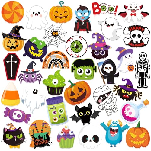 DTOFOOT 36Pcs Halloween Pins Acrylic Spooky Brooch Pin for Halloween Decor