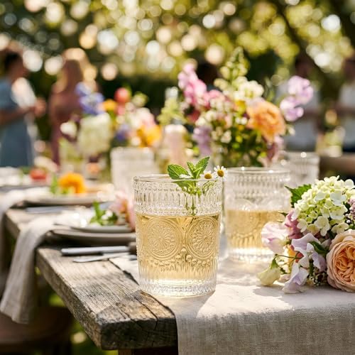 Argon Tableware Amore 12-Piece Glassware Collection - 6 Highball Glasses 350ml & 6 Tumblers 300ml - Elegant Sunflower Design Drinkware for Water, Juice, Whiskey, Cocktails, Dining, Bars & Gatherings - Image 3
