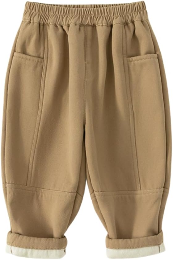 Toddler Boys Girls Cotton Casual Solid Color Long Pants Kids Athletic Warm Winter Pockets Jogger Sweatpants Overalls