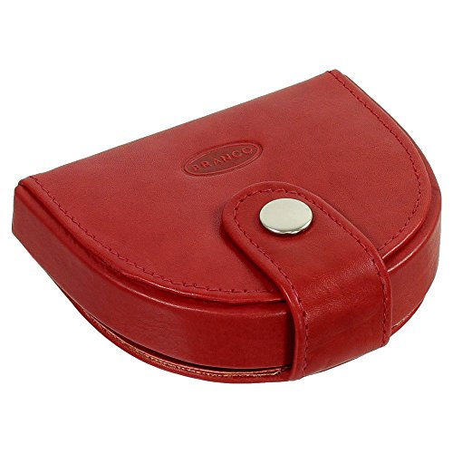 Branco Leder Herren Schütter Kleingeldbörse Münzbörse Schüttbörse Geldbörse Geldbeutel Portemonnaie weiches Rindsleder, rojo, Breite ca. 6,5 cm Höhe ca. 6,5 cm Tiefe ca. 2 cm, moderno