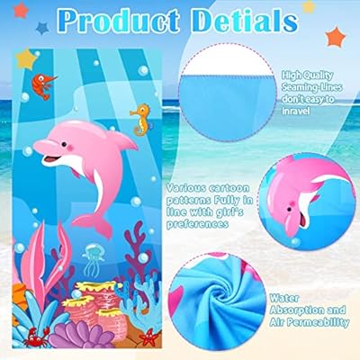 4 Pcs Beach Towels for Kids Baby Beach Towel Kids Beach Towels Girls Beach Towels Unicorn Mermaid Dolphin Flamingo Towel for Toddler Bathroom Swimming Pool Sport Travel Camping Picnic 51imcwvkfBL. SS400