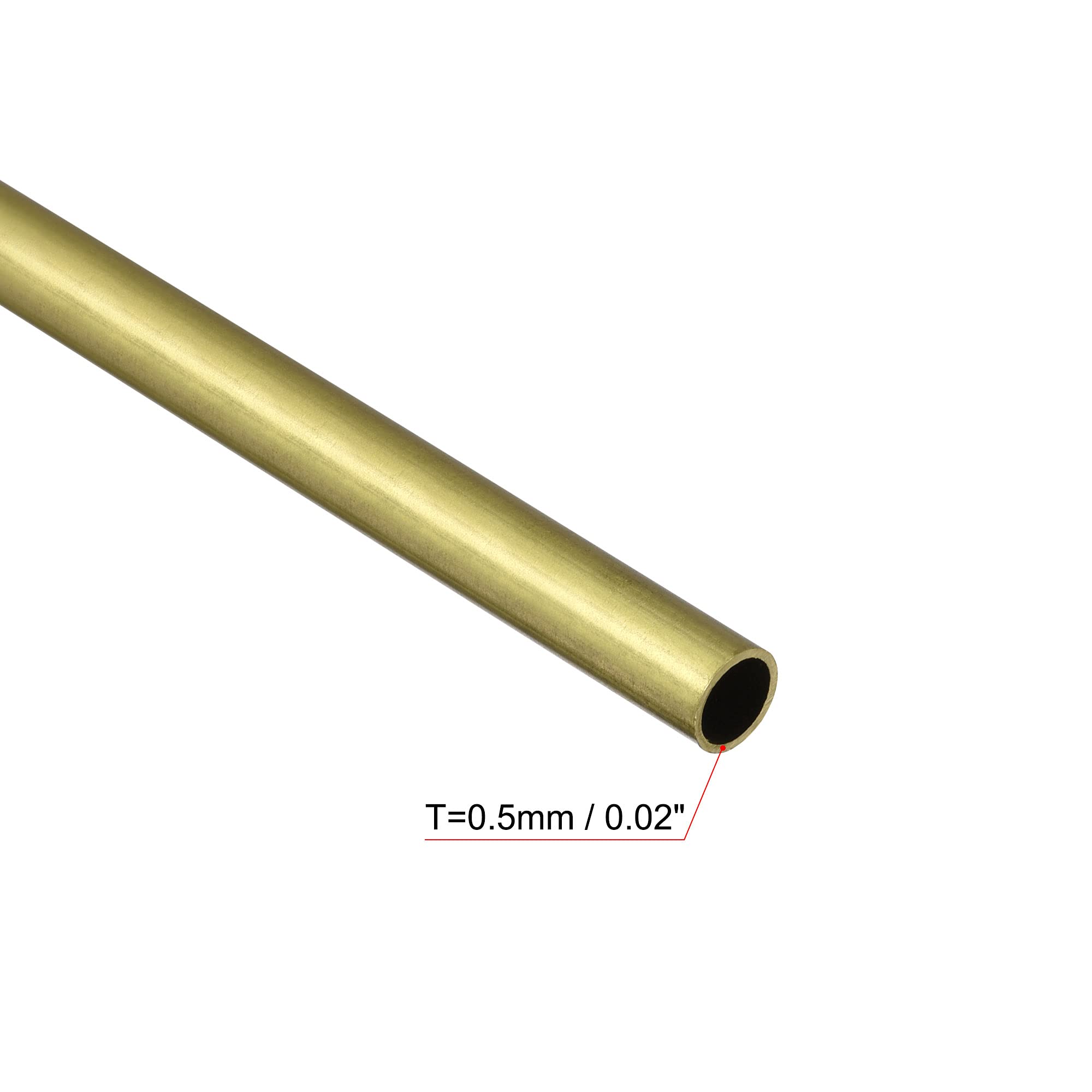 Sourcing Map Tube Rond En Laiton 6,5 Mm OD 0,25 Mm Épaisseur