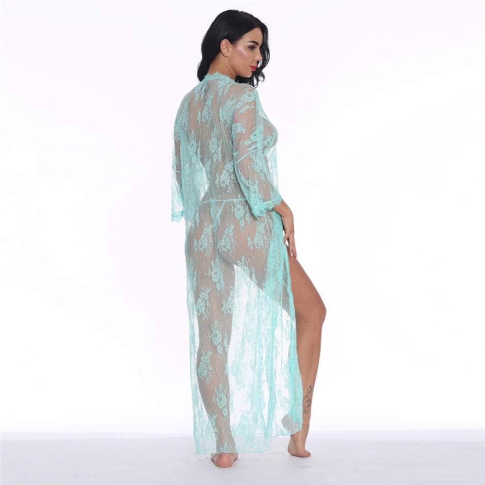 Lingerie Sexy da Donna e Body Intimo Sexy Intimo Sexy Lingerie per Donna Abito Lungo Sexy in Pizzo Abito Trasparente Kimono Trasparente (Rosso S) (Verde S)