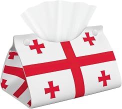 Flag of Georgia Print Long Tissue Box, Foldable Decorative Container for Home/Office/Car, Easy Clean