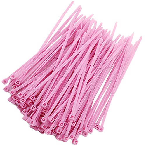 MroMax Cable Zip Ties 3.94 Inch x 0.1 Inch(L x W) Self-Locking Nylon Tie Wraps Pink 500pcs