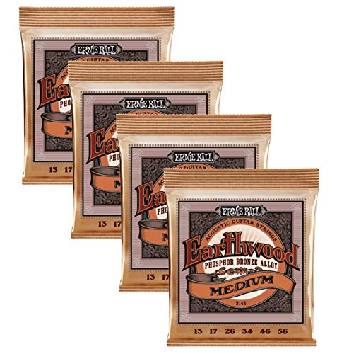 Ernie Ball P02144^4 Lot de 4 cordes pour guitare acoustique Calibre 13-56 - Les Beatles, Paul McCartney, John Lennon, RIngo Starr, George Harrison Ernie Ball P02144^4 Lot de 4 cordes pour guitare acoustique Calibre 13-56