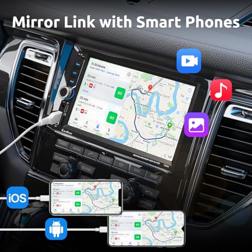 ESSGOO Double Din Car Stereo with Wireless Carplay and Android Auto, 7 Inch HD Screen Car Radio Display with Backup Camera, Bluetooth, Voice Control, Mirror Link, FM, SWC - Image 3