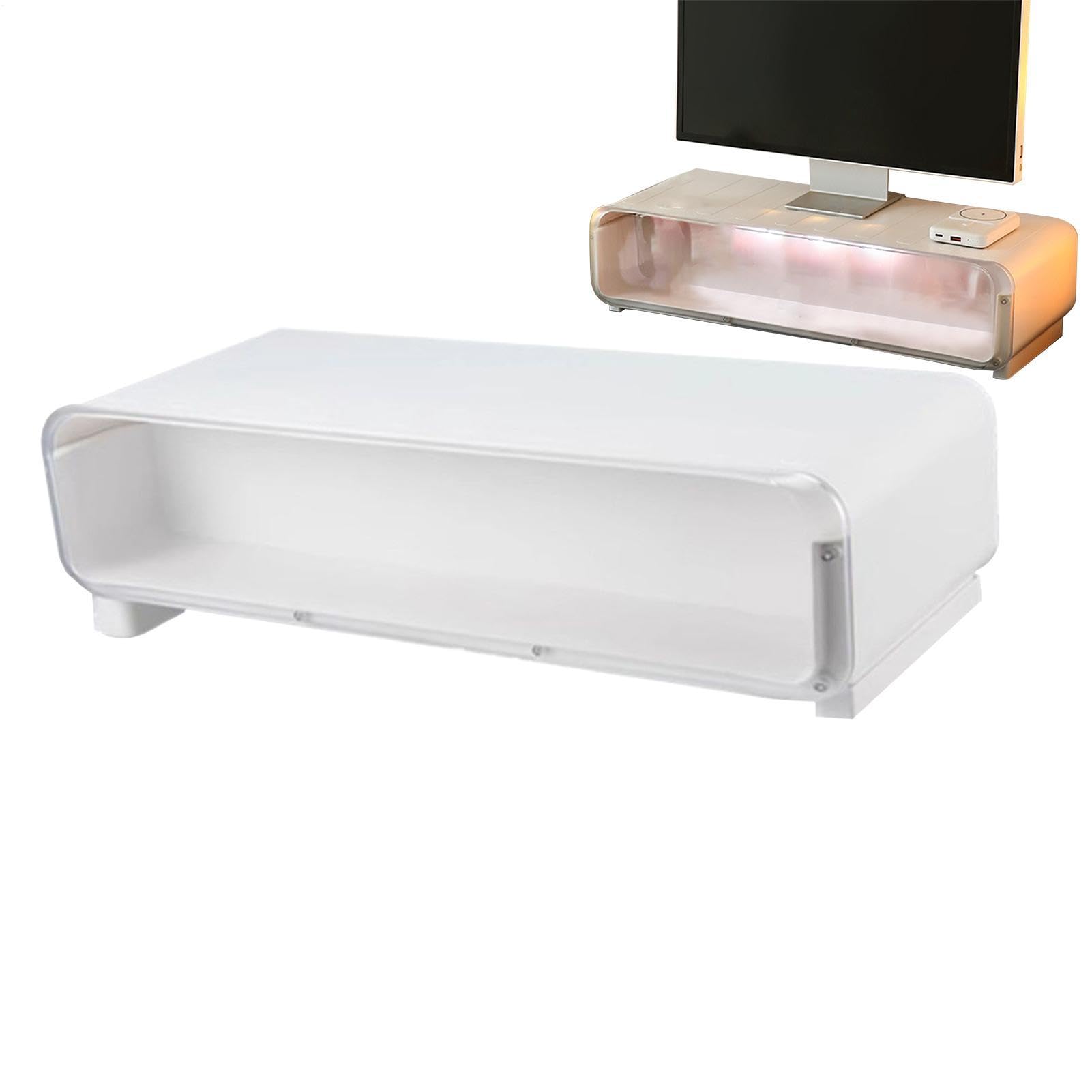 Alzaschermo per Scrivania Bianco Ergonomico Antiscivolo con Sottofondo per | Accessorio per Ufficio Alzaschermo Per Scuola, Postazione Di Lavoro, PC, Stampante E Computer Portatile