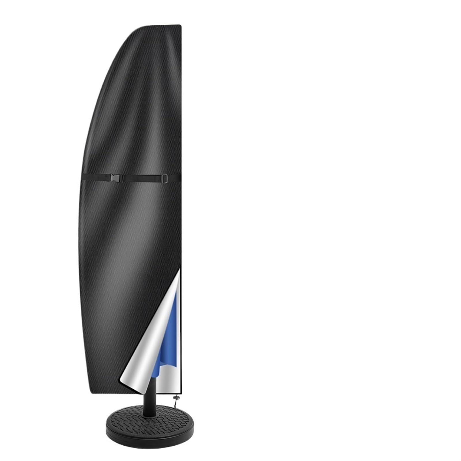 Schutzhülle für Sonnenschirm Wasserdichte Schutzhülle for Terrassenschirm im Freien, freitragend(Black,210D Height 280cm)