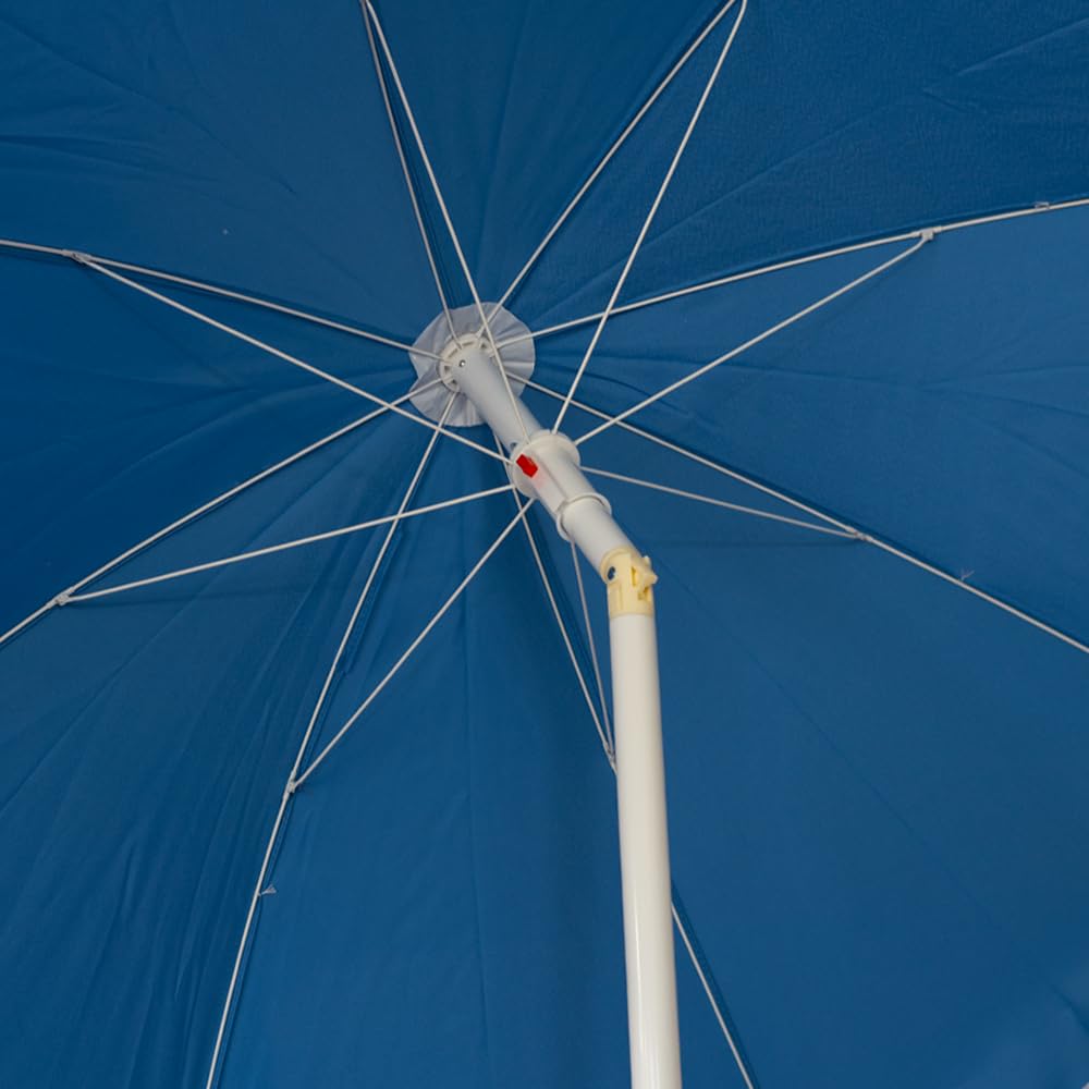 VIRSUS Ombrellone da Spiaggia 950, Diametro 180 cm, Tessuto Poliestere 440 gr, Asta in metallo da 32 mm, 8 Stecche, Snodo Regolabile, Ombrello da Mare con Sacca Tracolla