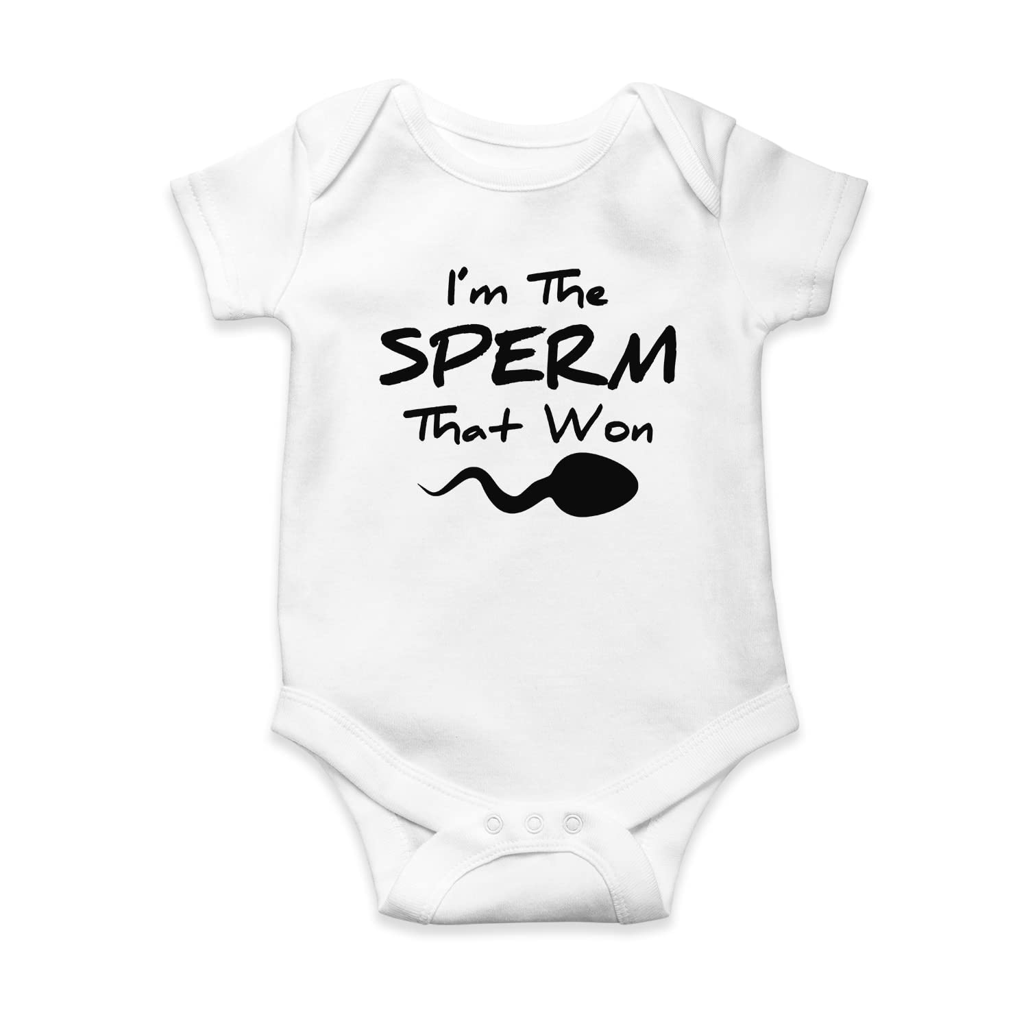 SMARTYPANTS The Sperm That Won Babygrow - Funny Hilarious Joke Baby Suit Vest Grow Clothes Bodysuit Onesie Newborn Months Shower Gifts Presents Idea Boy Girl Christmas (3-6 Months, White Prime)