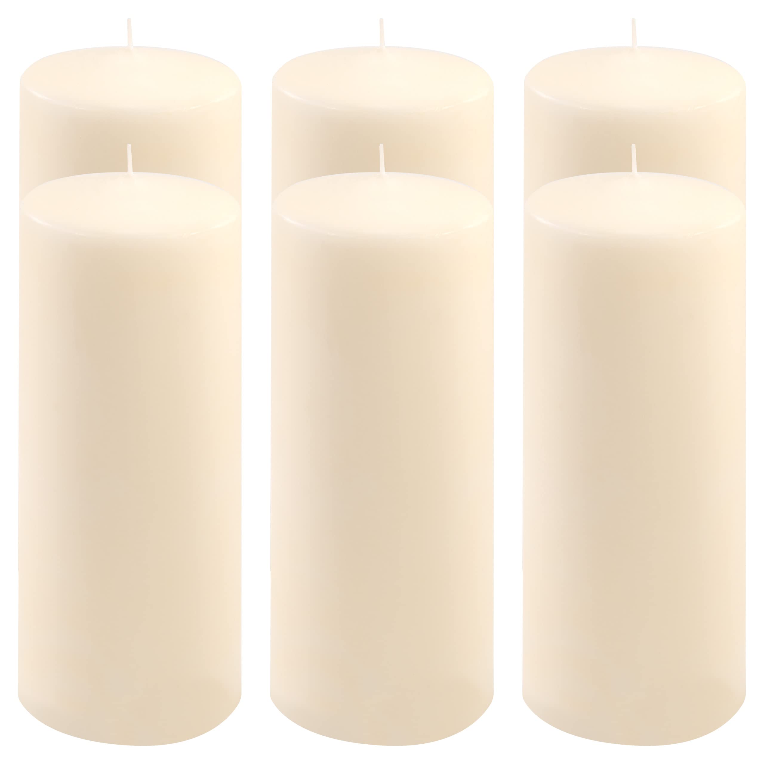 Stumpenkerze creme Höhe 25 cm Ø 10 cm lange Brenndauer Rund-Kerze Säulenkerzen Kerzen-Deko Tafelkerzen Weihnachts-Kerzen Hochzeit Xmas (6)
