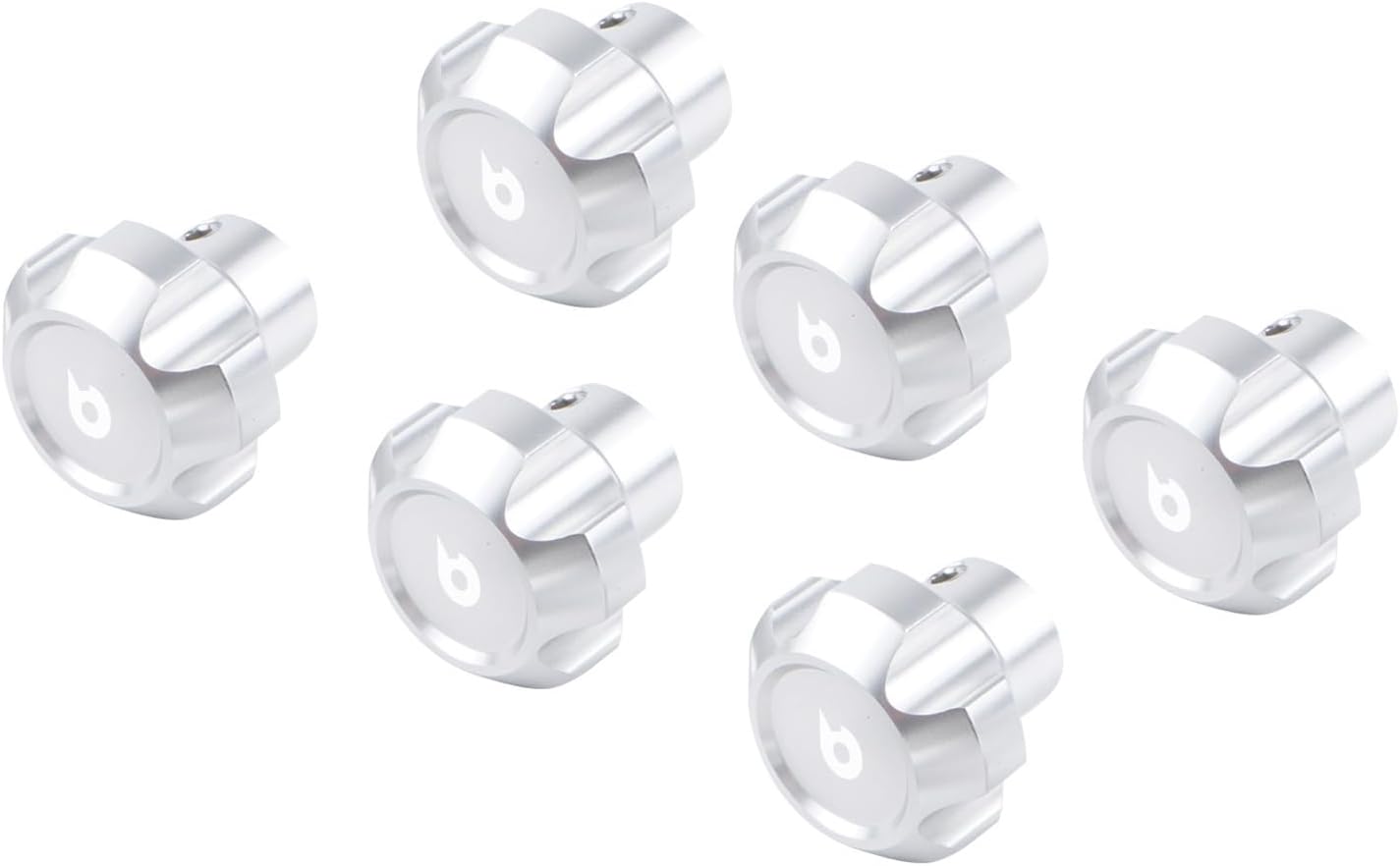 Bevinsee 6pcs Dash Knob Kit Compatible with Jeep CJ5 CJ7 CJ8 1976 1977 1978 1979 1980 1981 1982 1983 1984 1985 1986 CJ Accessories Parts Aluminum Silver