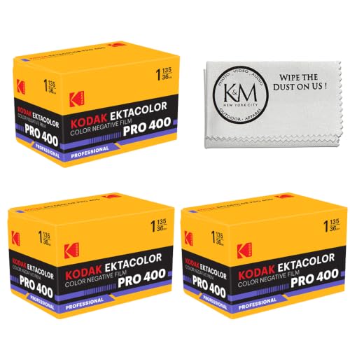 Image of Kodak Ektacolor PRO 400 Color Negative Film | 35mm Roll Film (36 Exposures) 3 Rolls + Cloth