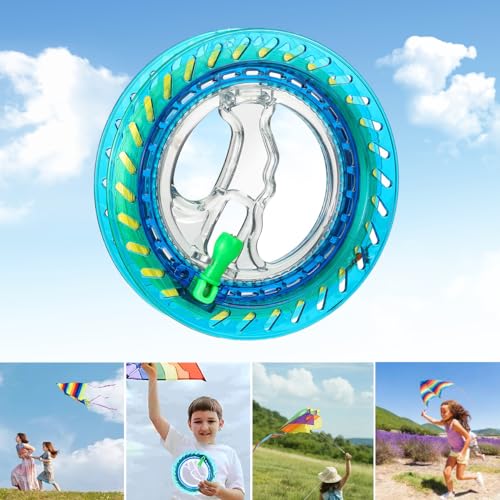 Ruayia Kite Rollenwickler Seilwinde mit 200m Drachenschnur, Professionelle Drachenrolle aus ABS Kunststoff, Robust & Leicht – Perfekt für Drachensteigen, Kinder & Erwachsene - 16cm Scheibe