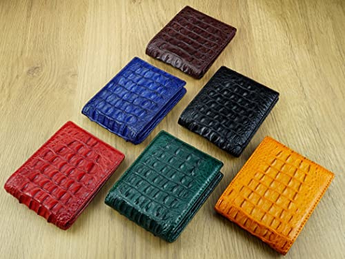 Image of HATA Men Leather Bifold Wallet RFID Blocking Front Pocket Exotic Billfold Handmade Gift For Birthday Wedding Anniversary Father's Day