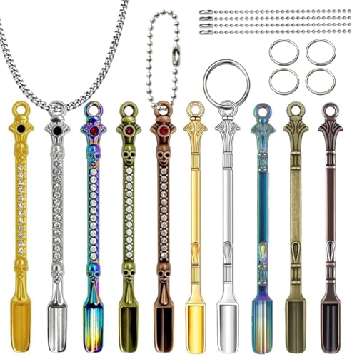 10 mini cucharas de pala para vajilla, cucharas pequeñas para medicina, cucharas colgantes de aleación utilizadas para llenar viales con medicinales, suministros para el hogar, especias, materiales,