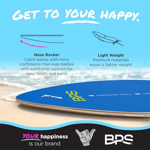 image for BPS 'Shaka' 30 Inch Skim Board - Epoxy Coated Wood Skimboard with EVA 