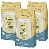 CALA Makeup Remover Cleansing Tissues: Tea Tree (60 Sheets) - Soothing, Hydrating Wipes Safe for all skin types (180 count, Pack of 3)