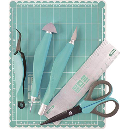 We R Memory Keepers Mini Kit, Herramientas de scrapbooking 6 piezas, blanco