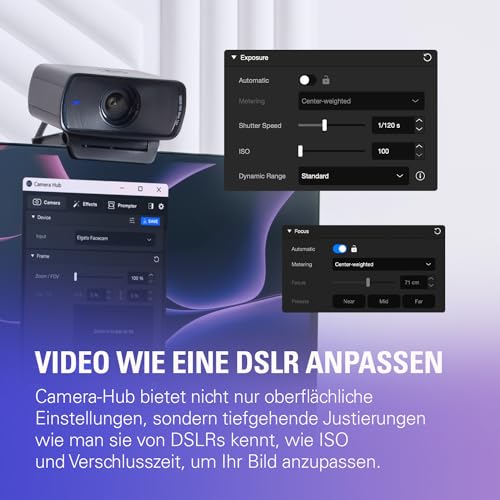 Elgato Facecam MK.2 – Erstklassige Full-HD-Webcam für Streaming, Gaming, Videokonferenzen, Aufnahme, HDR-fähig, Sony Sensor, Schwenken/Neigen/Zoomen – kompatibel mit OBS, Zoom, Teams etc., für PC/Mac