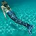 Fin Fun Wear-Resistant Mermaid Tail for Swimming, NO Monofin, Barracuda Black, Youth 10