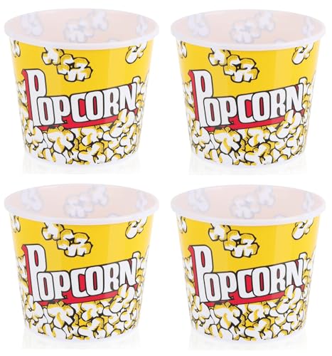 BRICOMIRAS - Pack de 4 Cubos para Palomitas 2.8L | Ideal para Cine en Casa | Recipientes para Snacks y Aperitivos, 4 Unidades - 2,8 litros