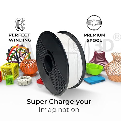 Image of NFIL3D 1KG Net Turbo Finish PLA+ Snow White 3D Printer Filament | Filaments for 3D Printer| 1.75mm| Accuracy + /- 0.015mm | 1000g 3D Filament, 250g Spool, 350g Packaging Weight (Total Weight 1.6KG)