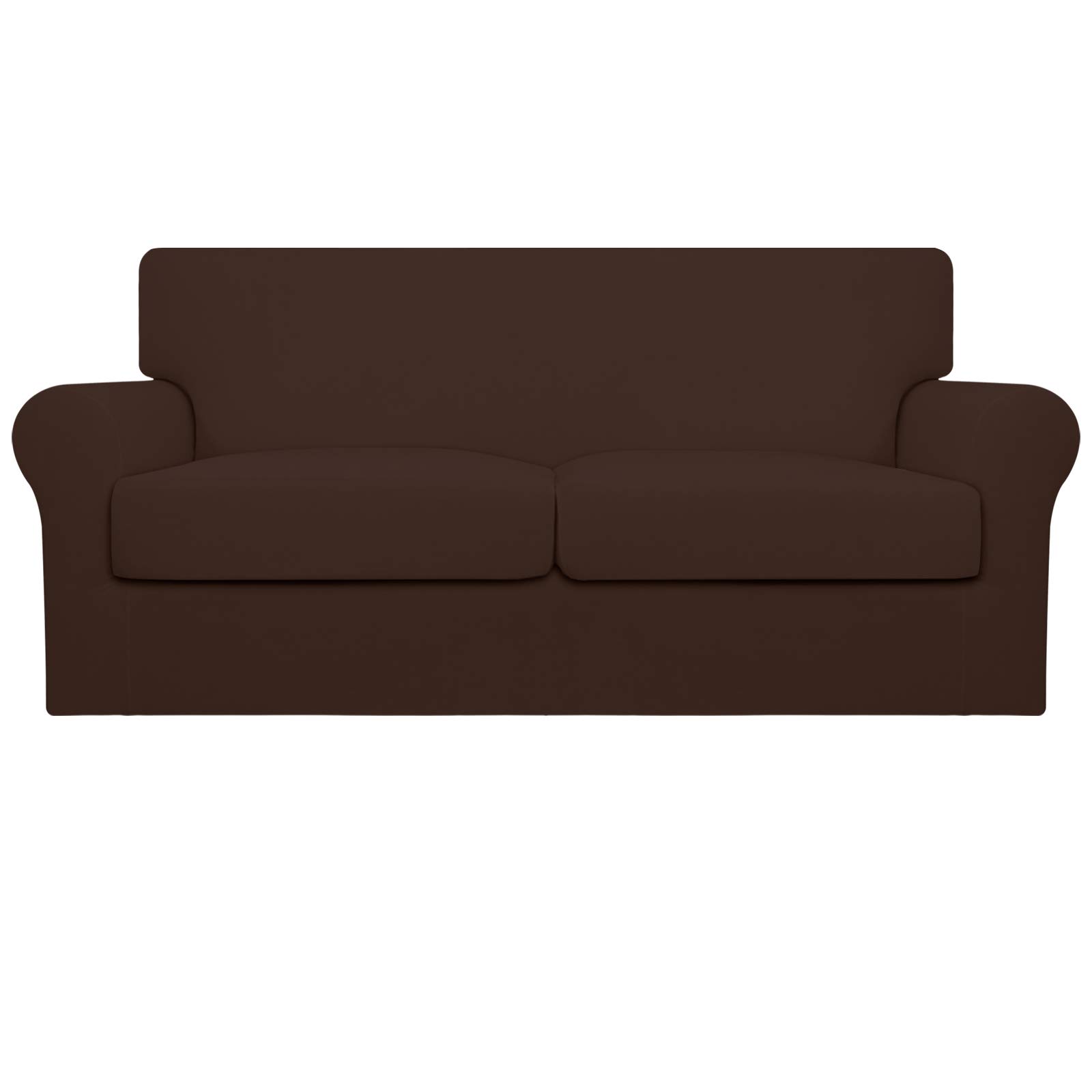Easy-Going Oversized 3 Pieces Stretch Fleece Soft Loveseat Couch Cover for Pets - Washable Sofa Slipcover for 2 Separate Cushion Couch - Elastic