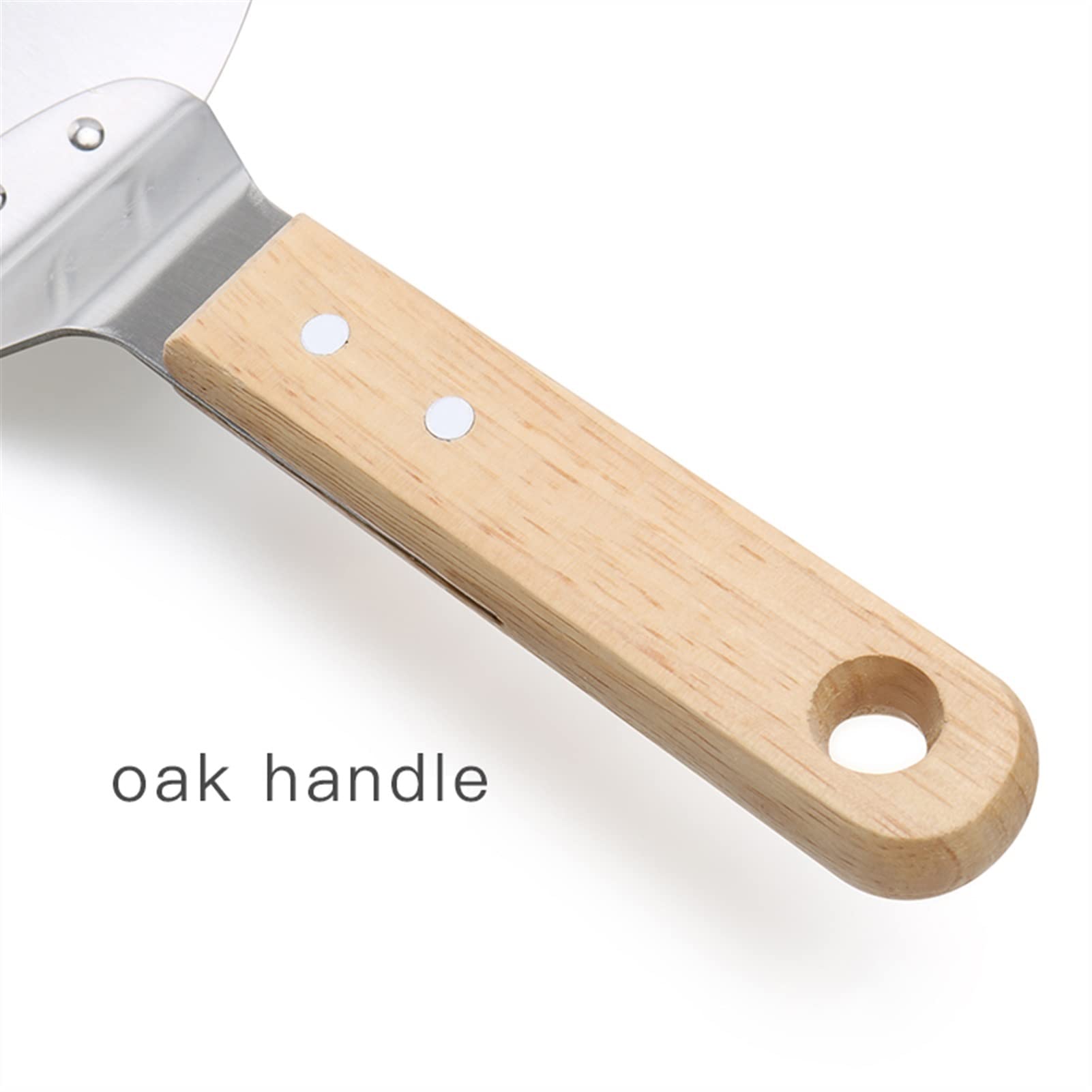 Pala para Pizza Herramientas de repostería Accesorios Pizza Peel Redondo Acero Inoxidable Antiadherente Pizza Paleta Espátula con Mango de Madera de Roble (Color : KT079) (Kt280)