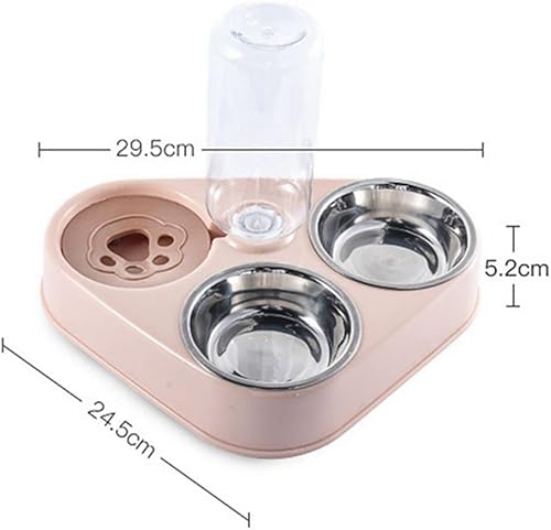 Miniatura 2 de 3 en 1 Acero inoxidable Pet Dog Feeder Bowl Alimentador automático para perros Alimentador de perros Alimentación de mascotas Acero inoxidable Jaula