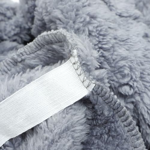 Funda de sofá gris claro de punto trenzado Abaodam elegante 7