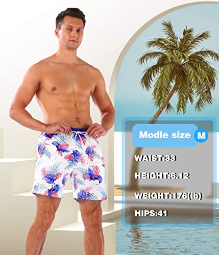 Mens Swim Trunks with Compression Liner 7" Inch Inseam Swim Trunks Quick Dry Surfing Summer Beach Shorts2