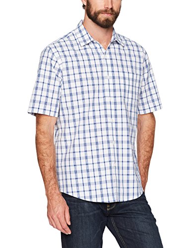 Image of Amazon Essentials Men's Regular-Fit Short-Sleeve Poplin Shirt, Collared, Washed
