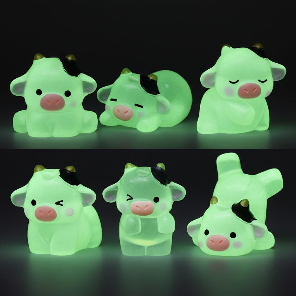 Supvox 6 Stück Miniatur Kuh Figuren Aus Harz Mini Kuh Deko F