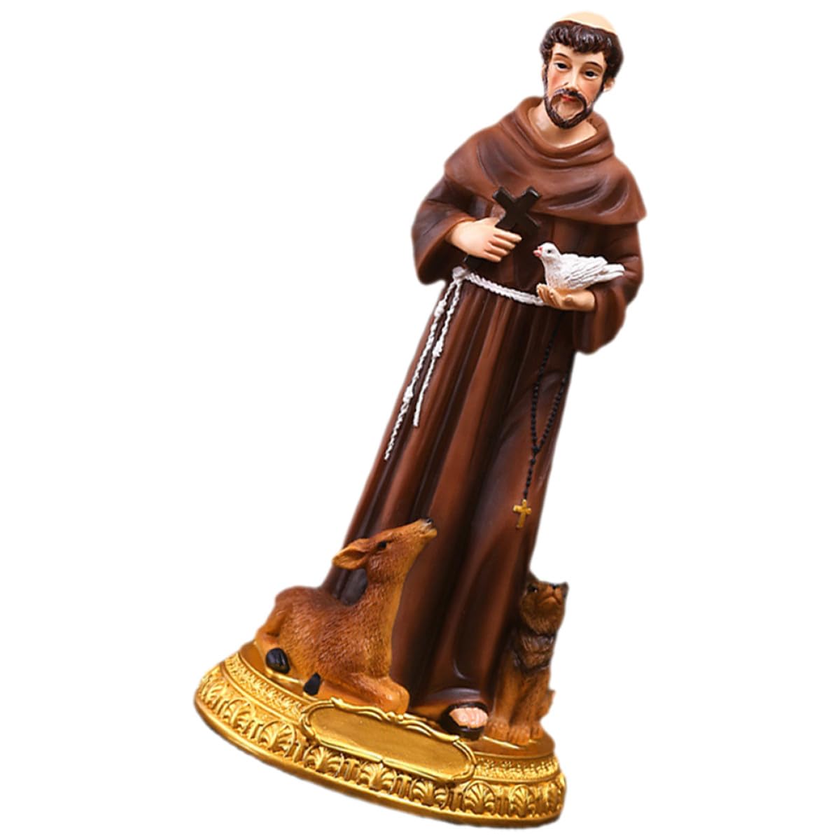 Statue Sainte François en résine pour la décoration intérieure de votre bureau