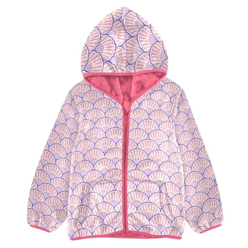 Scallop Toddler Fleece Jacket Baby Girls Hooded Zipper Long Sleeve Thick Warm Outerwear 3-10 Years