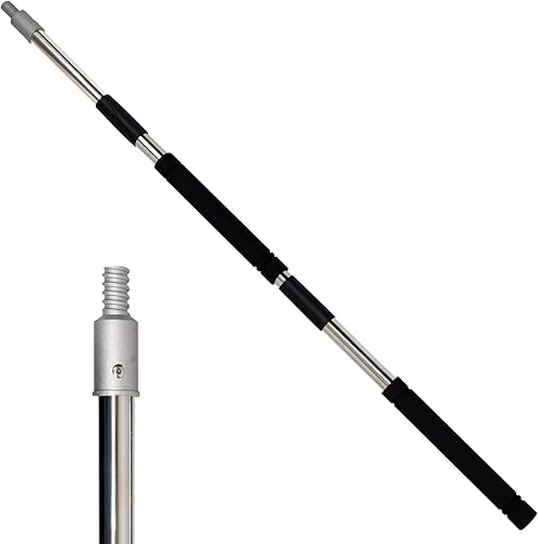 Frebuta Poste de extensión telescópico de 2 pies a 12 pies, varilla telescópica multiuso cepillo y poste de araña para exteriores, rodillo de