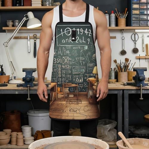 Delantal para taller con múltiples bolsillos y tirantes cruzados miniatura 4