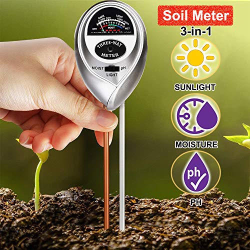 WINZOOM Soil Tester,3-in-1 Soil Test Kit with Moisture,Light and PH Test,Soil Moisture Meter,Great
