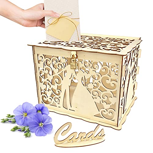 THATSARD Kartenbox Hochzeit briefbox Holz Geschenkkartenbox Wedding mit Schloss geldbox hochzeit geldbox für Geburtstag Babyparty Hochzeitskarten Box Karten Kiste aus Holz hochzeitsspiele für Gäste THATSARD Kartenbox Hochzeit briefbox Holz Geschenkkartenbox Wedding mit Schloss geldbox hochzeit geldbox für Geburtstag Babyparty Hochzeitskarten Box Karten Kiste aus Holz hochzeitsspiele für Gäste