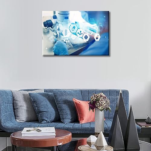 Image of TUMOVO 1 Panels Scientists and Scientific Experiments Wall Painting Clinical Laboratory Prints for Wall Decor Laboratory Posters Art Prints Giclee Gallery-Wrapped Posters and Prints (12 inch Wx18 H)