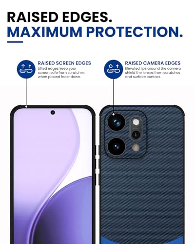 Image of Kapa MatrixWoven Grip Back Cover for Oppo Reno 14 Pro 5G | Woven Fabric & Leather Hybrid Camera Protection, Shockproof Slim Bumper Case (Electric Blue)