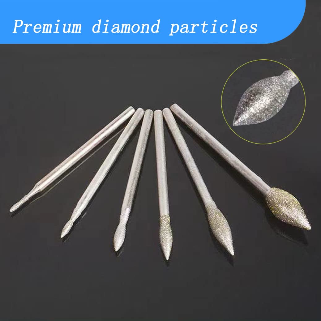 Luo Ke Diamant-Frässtifte T-Form Set – 7 Stück, 3 Mm Schaft, Für Dremel & Rotationswerkzeuge